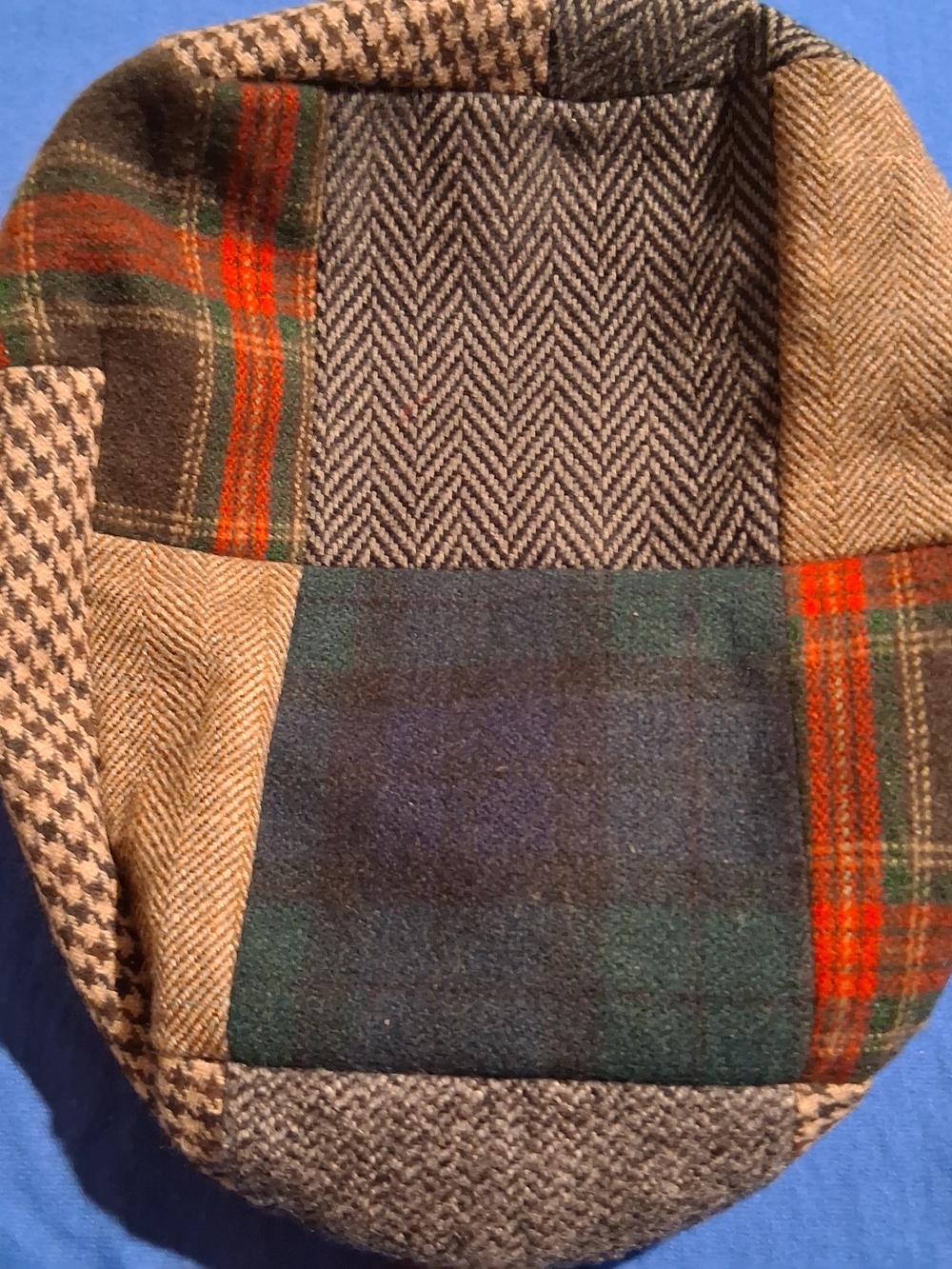 Daniel Cremieux Patchwork Flat Cap in Green, Brown and Red